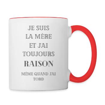 Mère Raison - Mug contrasté - blanc/rouge - Droite