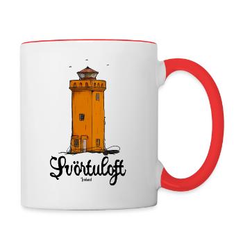 Svörtuloft Leuchtturm, Island - Tasse zweifarbig - Weiß/Rot - Rechts