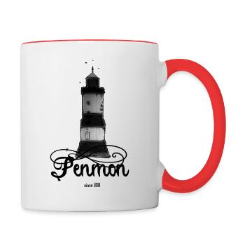 Penmon Point Leuchtturm - Tasse zweifarbig - Weiß/Rot - Rechts
