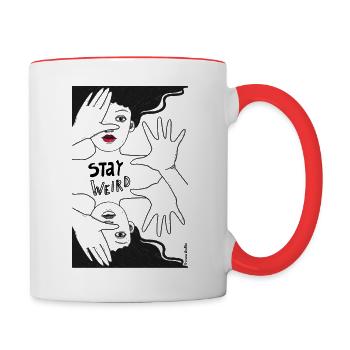 stay weird - Tasse zweifarbig - Weiß/Rot - Rechts
