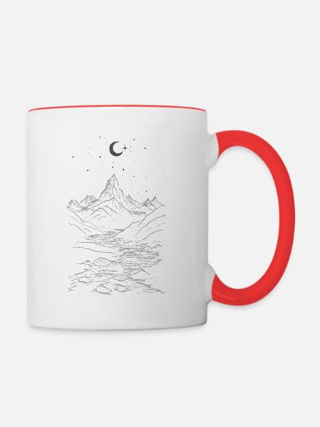 Mondlicht - Tasse zweifarbig - Weiß/Rot