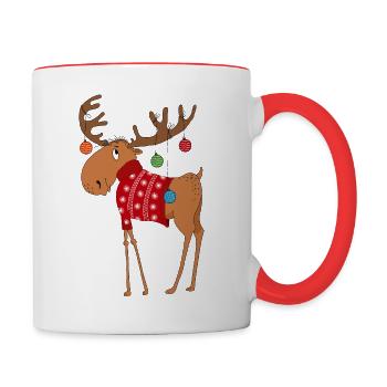 Orignal en pull - Mug contrasté - blanc/rouge - Droite