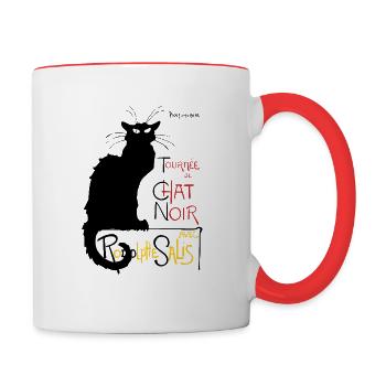 Tournée Du Chat Noir - Mug contrasté - blanc/rouge - Droite