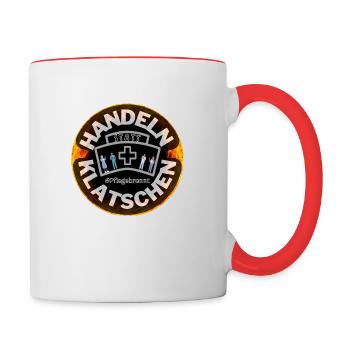 Pflegebrennt | Pflege Brennt - Tasse zweifarbig - Weiß/Rot - Rechts