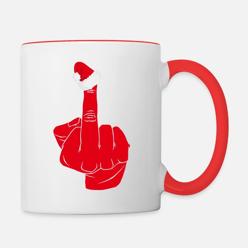 Hypocrisie de Noël - Mug contrasté - blanc/rouge