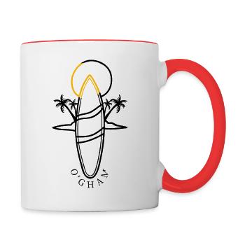 Surf -6 - Mug contrasté - blanc/rouge - Droite