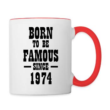 Born to be famous since 1974 - Contrasting Mug - white/red - Right