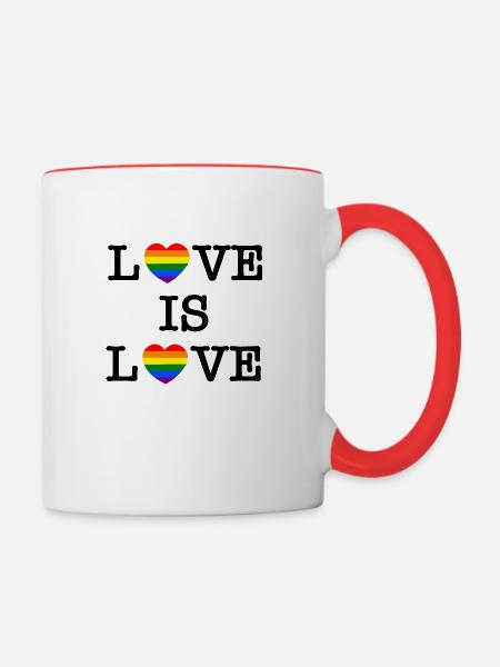 Liebe ist Liebe - Tasse zweifarbig - Weiß/Rot