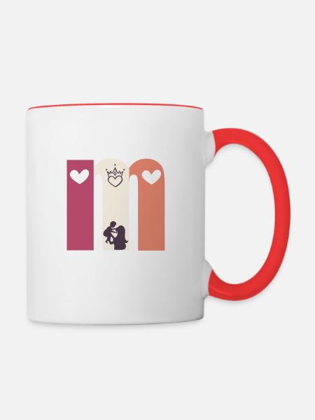 Ich hab dich lieb, Mama - Tasse zweifarbig - Weiß/Rot