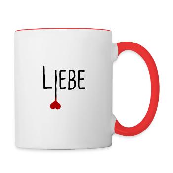 Liebe - ein tolles Herz - Tasse zweifarbig - Weiß/Rot - Rechts