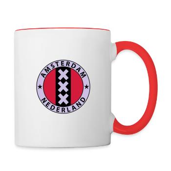 Amsterdam Wappen - Mug contrasté - blanc/rouge - Droite