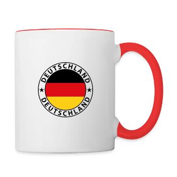 Deutschland - Tasse zweifarbig - Weiß/Rot - Rechts