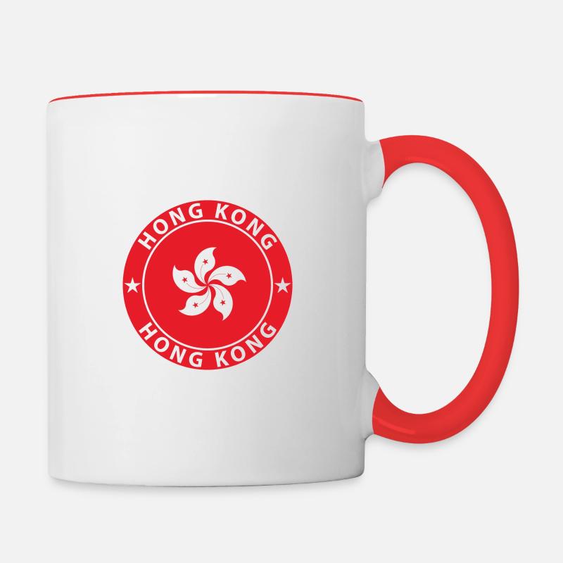 Hong Kong - Mug contrasté - blanc/rouge