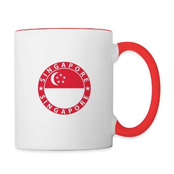 Singapour - Mug contrasté - blanc/rouge - Droite