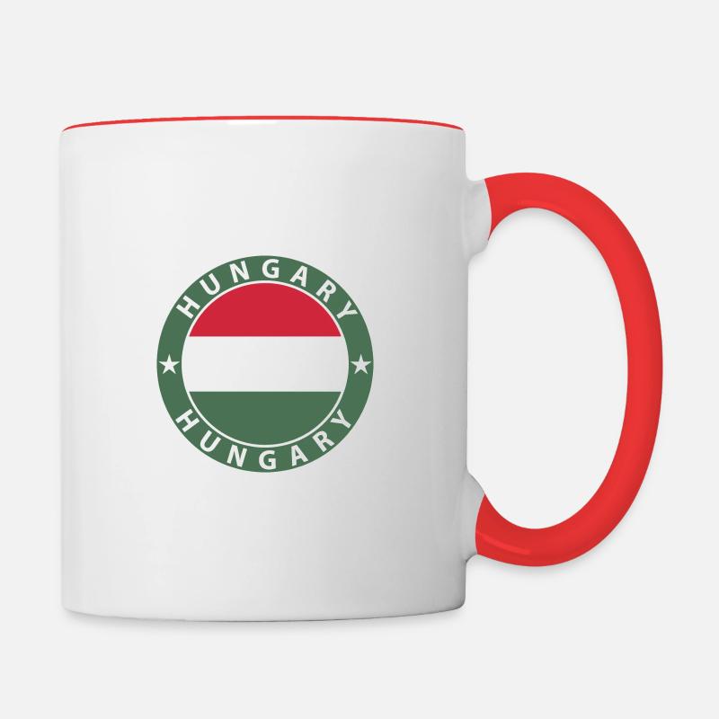 Ungarn - Tasse zweifarbig - Weiß/Rot