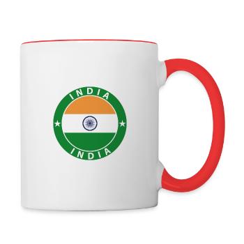 Indien - Tasse zweifarbig - Weiß/Rot - Rechts