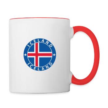 Island - Tasse zweifarbig - Weiß/Rot - Rechts