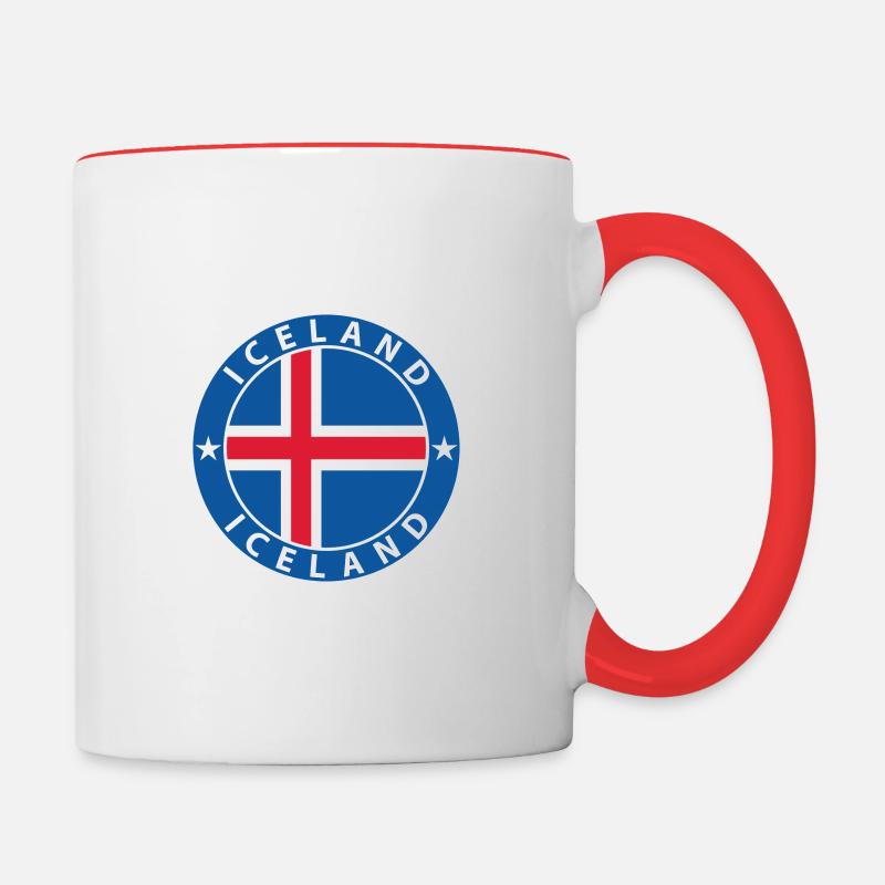 Island - Tasse zweifarbig - Weiß/Rot