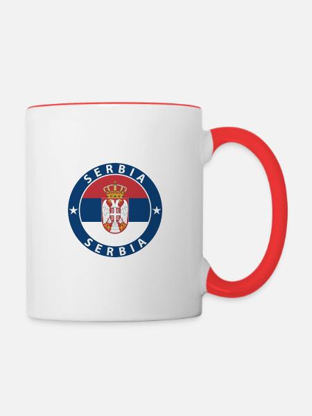Serbie - Mug contrasté - blanc/rouge