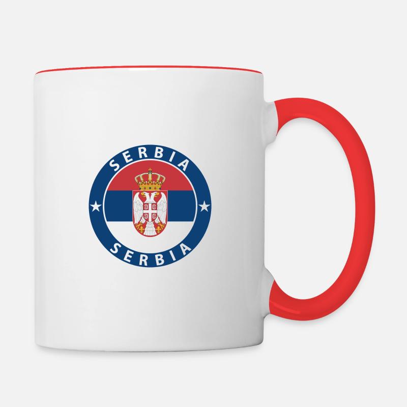 Serbie - Mug contrasté - blanc/rouge