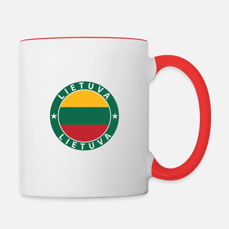 Litauen - Tasse zweifarbig - Weiß/Rot