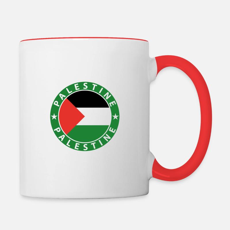 Palestine - Mug contrasté - blanc/rouge