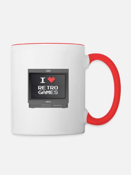 Retrogaming-Liebhaber - Tasse zweifarbig - Weiß/Rot