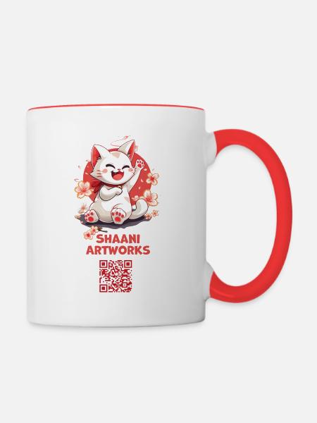 Merchandise Paket - Tasse zweifarbig - Weiß/Rot