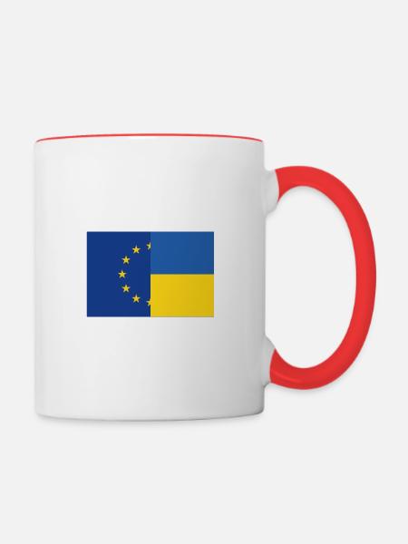 Ukraine UE - Mug contrasté - blanc/rouge