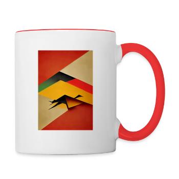 Red Bauhaus pattern - Contrasting Mug - white/red - Right