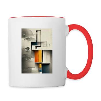 Unique Dirty Bauhaus Pattern - Contrasting Mug - white/red - Right
