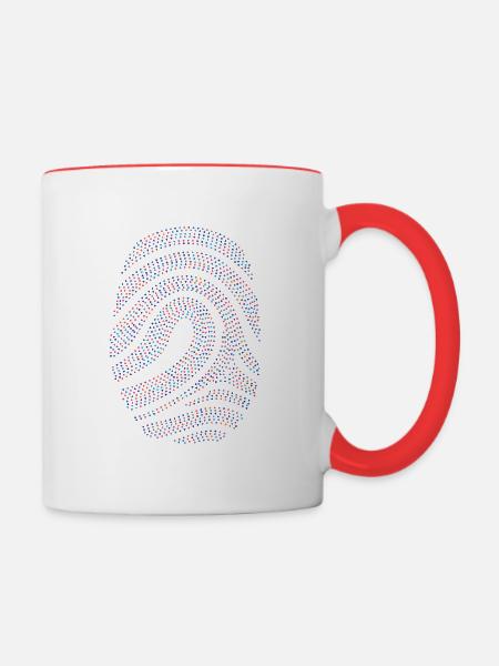Fingerabdruck - Tasse zweifarbig - Weiß/Rot