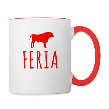 Feria taureau fête en féria - Mug contrasté - blanc/rouge - Droite