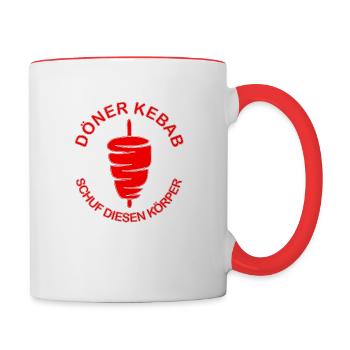 Döner Kebab schuf diesen Körper - Tasse zweifarbig - Weiß/Rot - Rechts