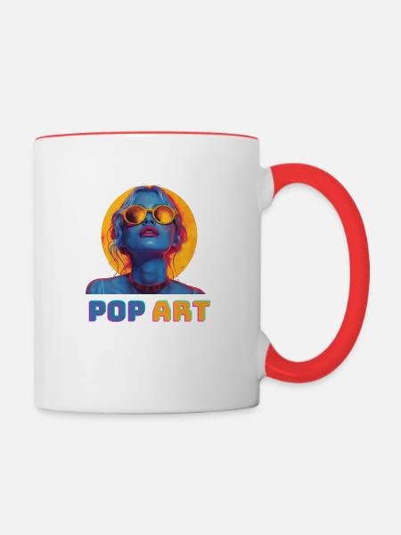 Pop Art - Tasse zweifarbig - Weiß/Rot