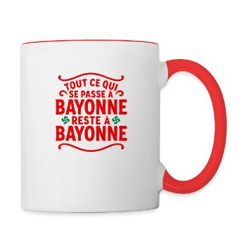 Feierlichkeiten in Bayonne - Tasse zweifarbig - Weiß/Rot - Rechts