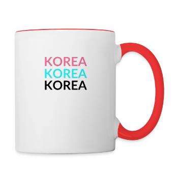 Corée - Rouge Bleu Noir - Mug contrasté - blanc/rouge - Droite