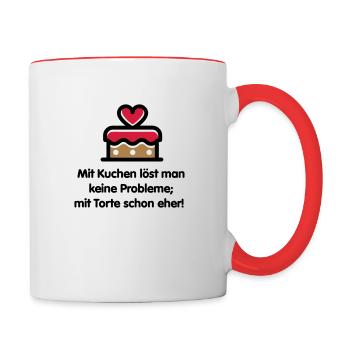 Cake is not a solution - Contrasting Mug - white/red - Right