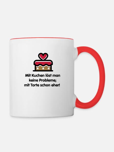 Le gâteau n’est pas une solution - Mug contrasté - blanc/rouge