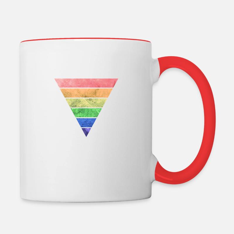 Triangle LGBT Triangle Gay Pride CSD Arc-en-ciel - Mug contrasté - blanc/rouge
