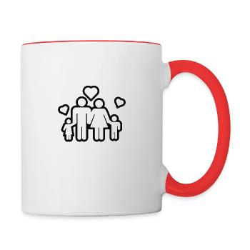 Familie - Tasse zweifarbig - Weiß/Rot - Rechts