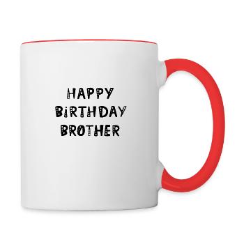 Bon anniversaire - Mug contrasté - blanc/rouge - Droite