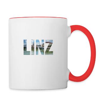 Linz Landschaftsbild - Tasse zweifarbig - Weiß/Rot - Rechts