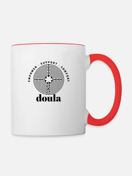 Doula Labyrinth - Tasse zweifarbig - Weiß/Rot