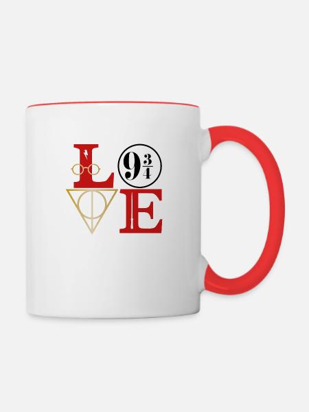 Love 9 3/4 - Tasse zweifarbig - Weiß/Rot