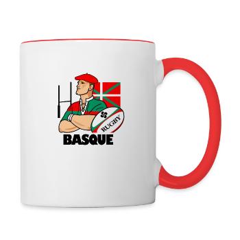 Rugby basque - Mug contrasté - blanc/rouge - Droite
