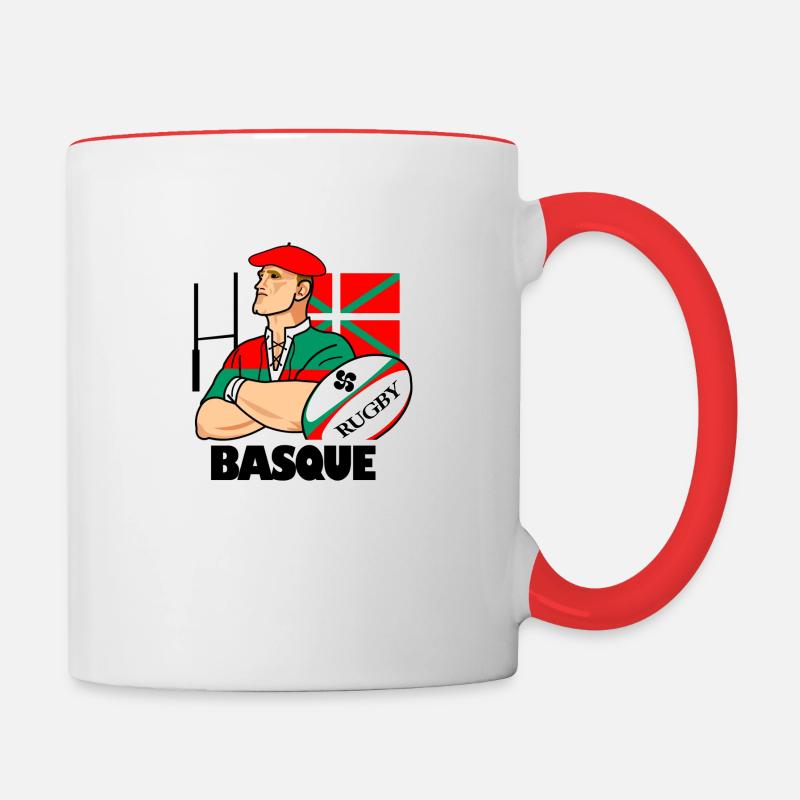 Rugby basque - Mug contrasté - blanc/rouge