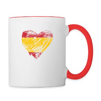 Espagne coeur utilisé look - Mug contrasté - blanc/rouge - Droite