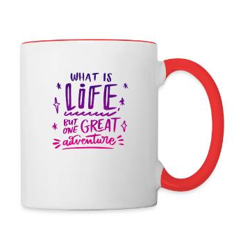 What is life but one great adventure - Mug contrasté - blanc/rouge - Droite