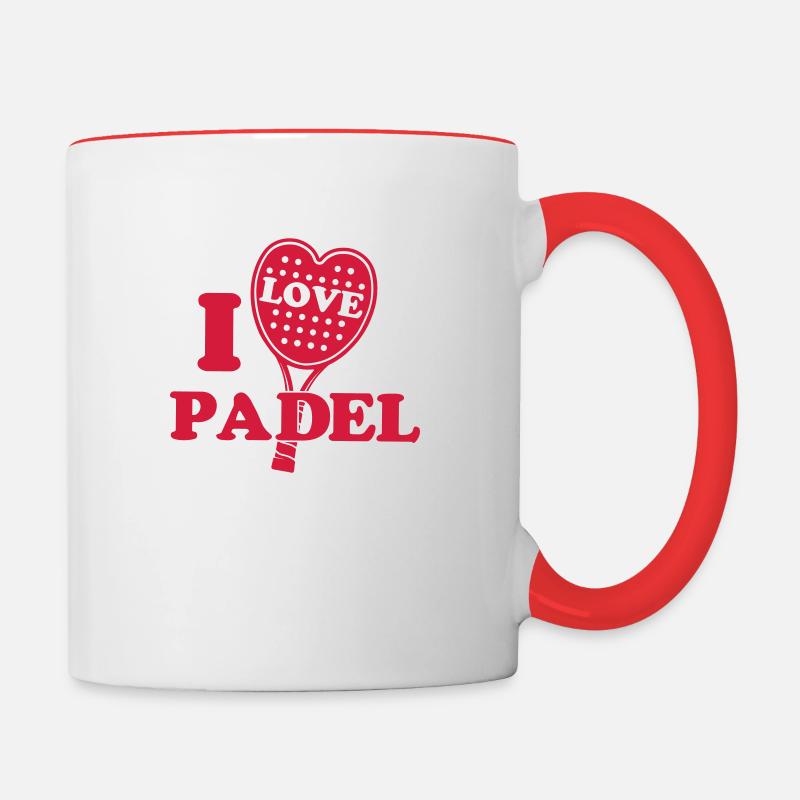 J’adore le padel - Mug contrasté - blanc/rouge